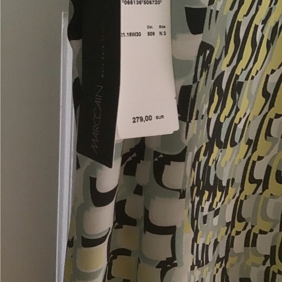 Marccain lemon with white black and splashes of robin egg blue dress - Picture 7 of 8